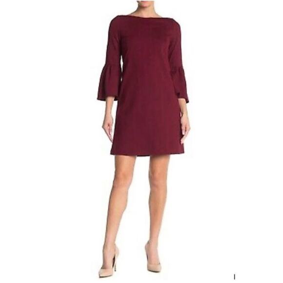 Womens Lafayette 148 Red Bell Sleeve Shift Dress Size M EUC! - Picture 1 of 5